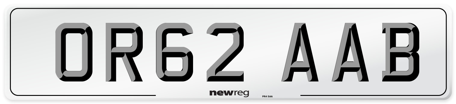 OR62 AAB Number Plate from New Reg